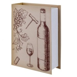 Signes Grimalt By Sigris - Libros Decorativos | Caja Libro de Madera con Pack para Vino, Diseño Vino, 5x14,5x20 cm