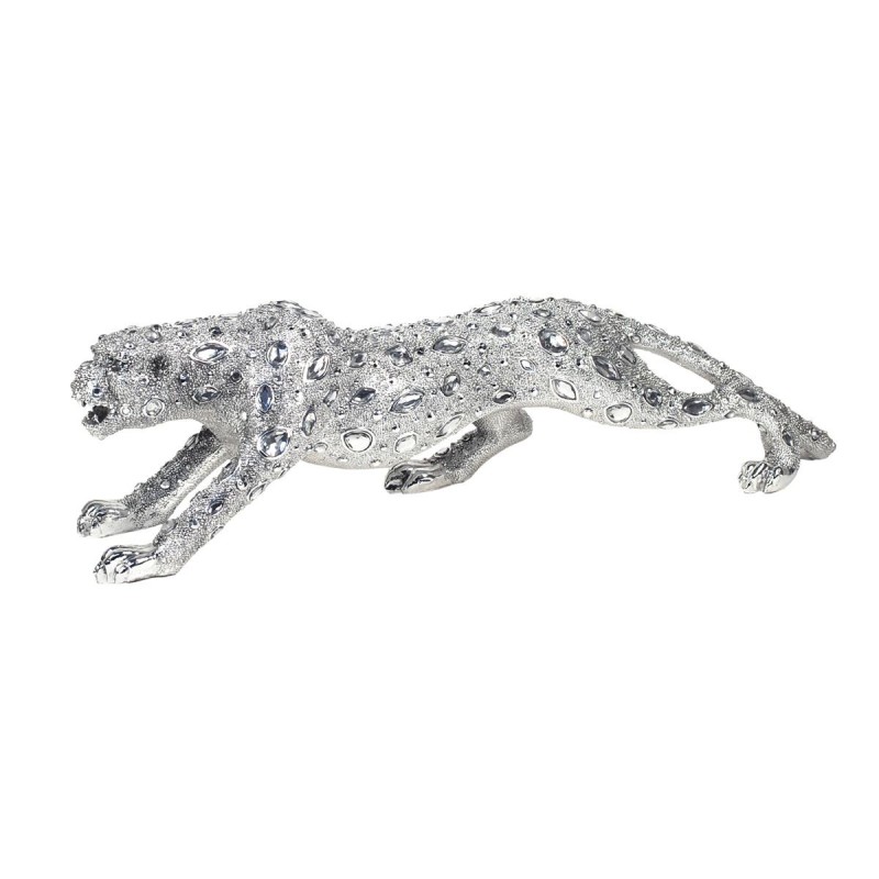 By Sigris - Figuras Decorativas | Figura Decorativa Leopardo Plateado - 13 x 12 x 58  cm Resina | Color: Plateado