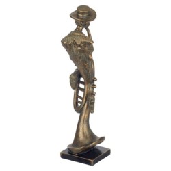 Signes Grimalt By SIGRIS - Figura músico trompeta Dorado de Resina | Figura de persona Figuras De Resina Para Jardin Figura Resi