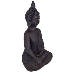 Signes Grimalt By SIGRIS - Figura Buda Sentado Negro de Resina | Figura de Buda Figuras De Resina Para Jardin Figura Resina Deco