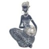 Signes Grimalt By Sigris - Figuras Decorativas | Figura en Resina de Africana en Color Plata - 18 x 11 x 11 cm