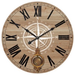 Signes Grimalt By SIGRIS - Reloj Pared Marrón de Mdf | Reloj Reloj Vintage Pared Reloj Pared Vintage 58x4x58cm