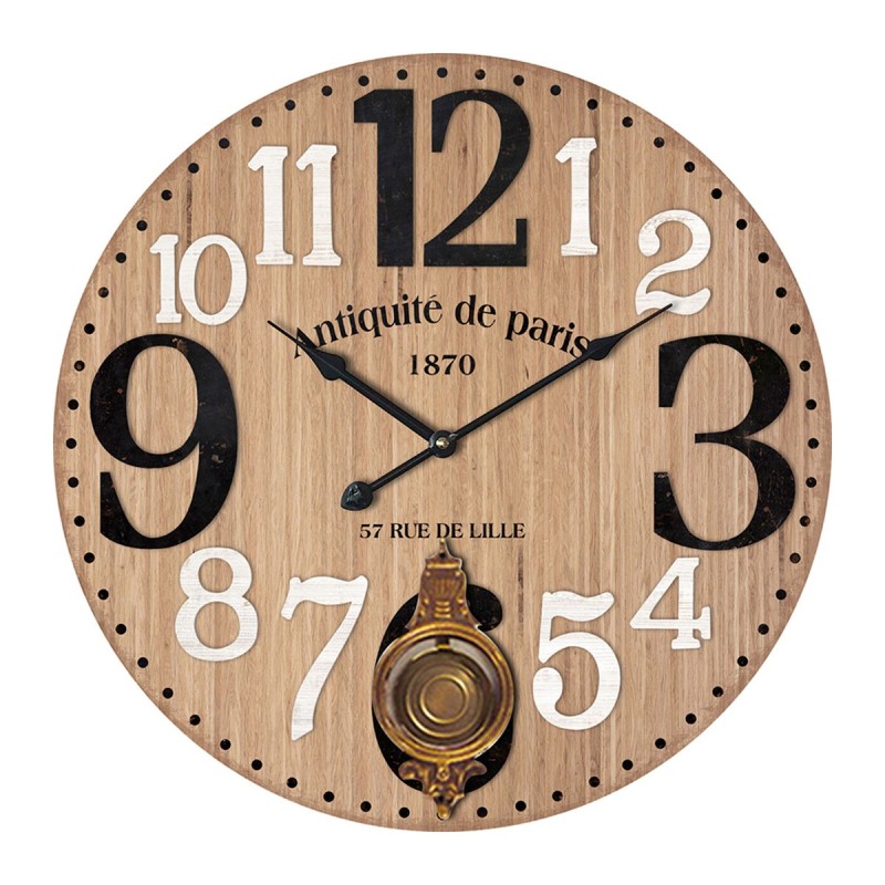 Signes Grimalt By SIGRIS - Reloj Pared Marrón de Mdf | Reloj Reloj Vintage Pared Reloj Pared Vintage 58x4x58cm