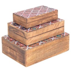 Signes Grimalt  By Sigris - Cajas almacenamiento Pack 3 Unidades Cocina | Cajas Y Bandejas Rojo - 8x18x25 cm