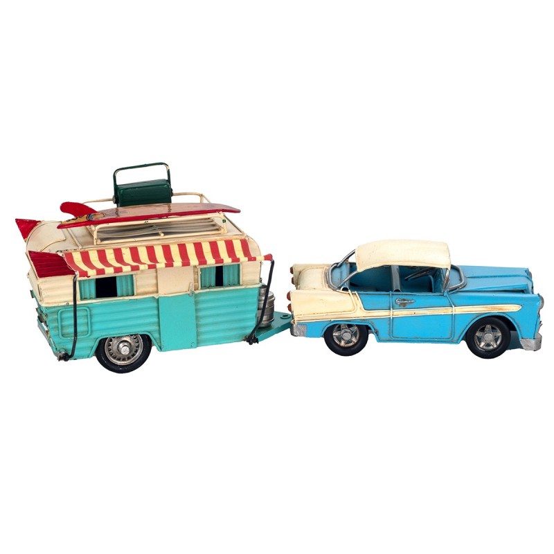 Signes Grimalt  By Sigris - Figura Coche con Caravana  Regalo | Vehiculos Azul - 15x16x40 cm