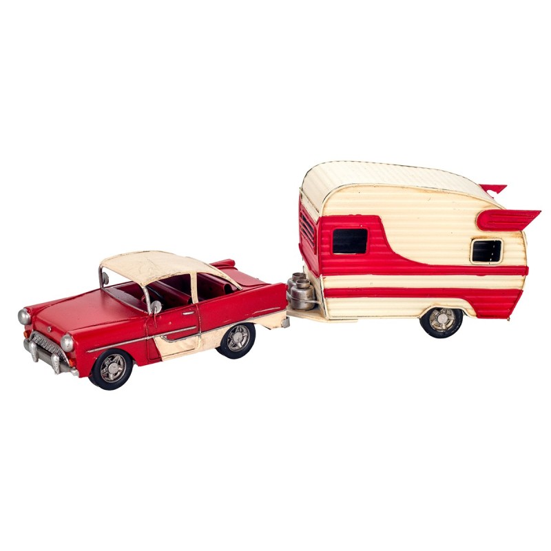 Signes Grimalt  By Sigris - Figura Coche con Caravana  Regalo | Vehiculos Rojo - 13x9x42 cm