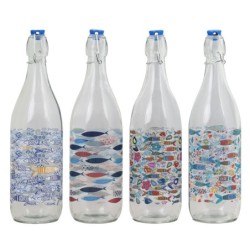 Signes Grimalt  By Sigris - Botellas con tapón Pack 4 Unidades Cocina | Utensilios Azul - 31x8x8 cm