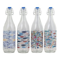 Signes Grimalt  By Sigris - Botellas con tapón Pack 4 Unidades Cocina | Utensilios Azul - 31x8x8 cm