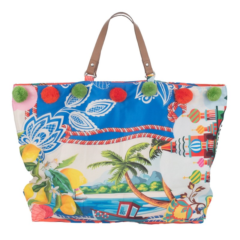 Isla Bonita By Sigris - Bolso de mujer grande con cremallera | Ideal para ir a la playa o de compras - en seda