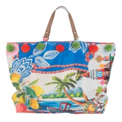 Isla Bonita By Sigris - Bolso de mujer grande con cremallera | Ideal para ir a la playa o de compras - en seda