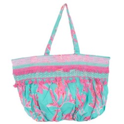 Isla Bonita By Sigris - Bolso grande para mujer con manijas y cremallera | Ideal para la playa - 100% Algodón