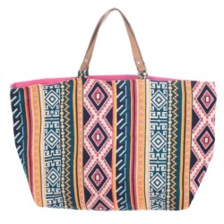 Isla Bonita By Sigris - Bolso grande para mujer con manijas y cremallera | Ideal para la playa - 100% Algodón