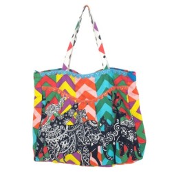 Isla Bonita By Sigris - Bolso grande para mujer con manijas y cremallera | Ideal para la playa - 100% Algodón