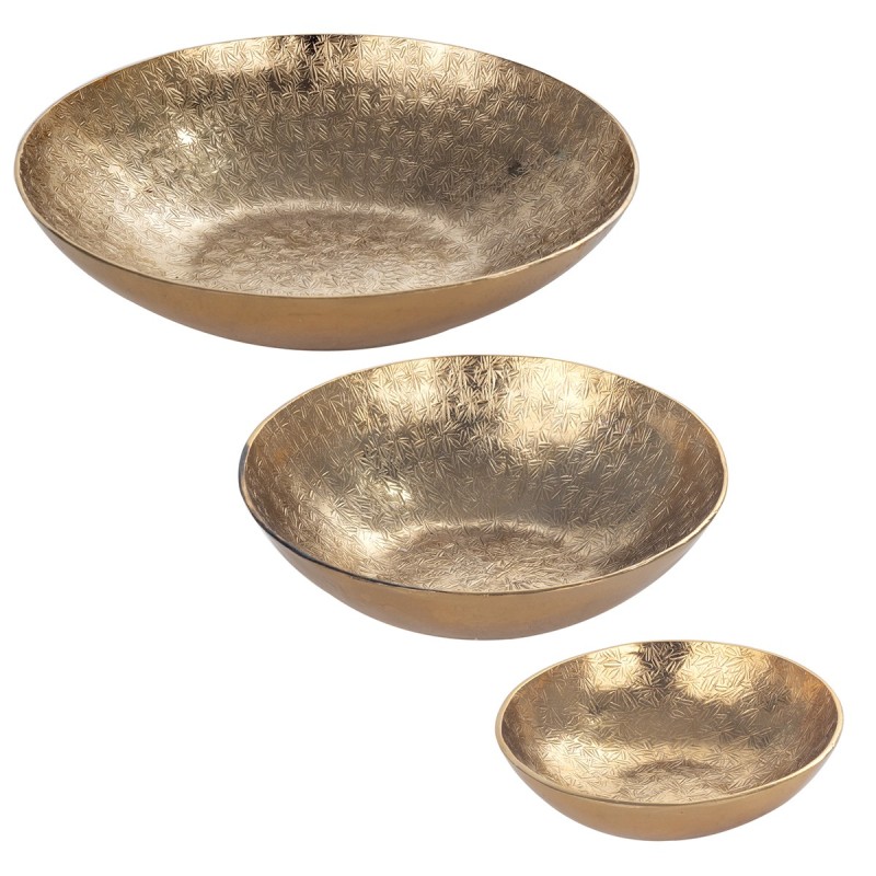 Signes Grimalt  By Sigris - Bowl Cocina Pack 3 Unidades Decoracion | Bandejas Dorado - 600x1500x1500 cm