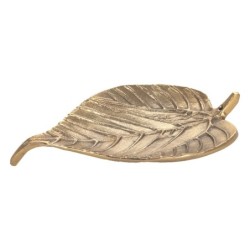 ORIGEN Home Decor - Apoyador incienso hoja  Regalo | Complementos Natura Dorado - 2x12x21 cm