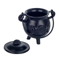 ORIGEN Home Decor - Caldera de hierro fundido  Regalo | Complementos Natura Negro - 10x8x11 cm