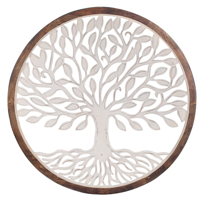 ORIGEN Home Decor - Adorno Árbol Vida  Adorno Pared | Placas De Madera Blanco - 96x4x96 cm