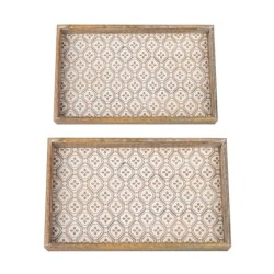 ORIGEN Home Decor - Bandejas decorativas Pack 2 Unidades Decoracion | Bandejas Marrón - 5x27x43 cm