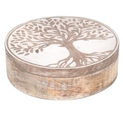 ORIGEN Home Decor - Caja Árbol Vida  Decoracion | Cajas Y Joyeros Marrón - 6x20x20 cm