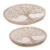 ORIGEN Home Decor - Platos Árbol Vida Pack 2 Unidades Decoracion | Bandejas Marrón - 2x25x25 cm