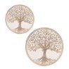 ORIGEN Home Decor - Platos Árbol Vida Pack 2 Unidades Decoracion | Bandejas Marrón - 2x25x25 cm