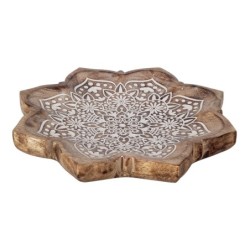 ORIGEN Home Decor - Plato mandala vaciabolsillos  Decoracion | Bandejas Marrón - 4x22x22 cm