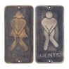 Signes Grimalt  By Sigris - Placa Servicio Bar Pack 2 Unidades Adorno Pared | Placas Metal Gris - 15x0x7 cm