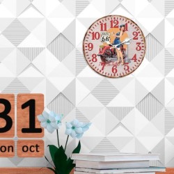 Signes Grimalt  By Sigris - Reloj Pared Route 66  Adorno Pared | Relojes Rojo - 34x4x34 cm