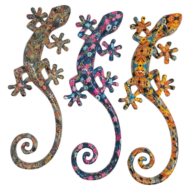 Signes Grimalt  By Sigris - Lagarto Trencadís Pack 3 Unidades Figuras | Animales Multicolor - 17x8x8 cm