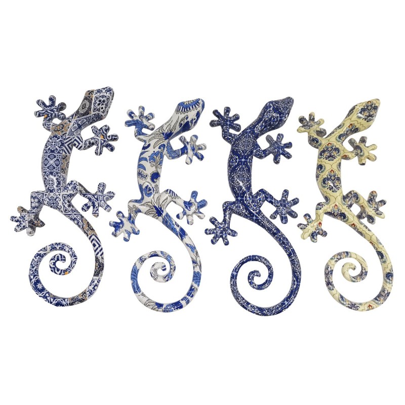 Signes Grimalt  By Sigris - Lagarto Trencadís Pack 4 Unidades Adorno Pared | Placas Metal Multicolor - 21x10x85