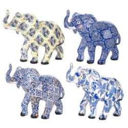 Signes Grimalt  By Sigris - Figura Elefante Pack 4 Unidades Figuras | Africanas Y Elefantes Azul - 11x6x12 cm