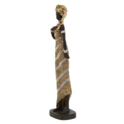 Signes Grimalt  By Sigris - Figura Mujer Africana  Figuras | Africanas Y Elefantes Dorado - 33x6x8 cm