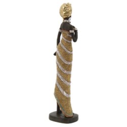 Signes Grimalt  By Sigris - Figura Mujer Africana  Figuras | Africanas Y Elefantes Dorado - 33x6x8 cm