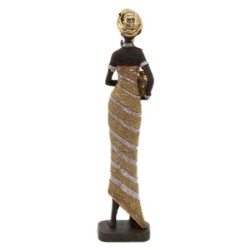 Signes Grimalt  By Sigris - Figura Mujer Africana  Figuras | Africanas Y Elefantes Dorado - 40x8x9 cm