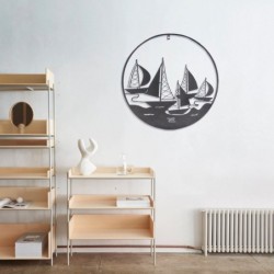 Signes Grimalt  By Sigris - Adorno Pared Barcos  Adorno Pared | Apliques Metal Negro - 60x1x60 cm