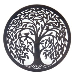 ORIGEN Home Decor - Adorno Pared Árbol Vida  Adorno Pared | Apliques Metal Negro - 30x0x30 cm