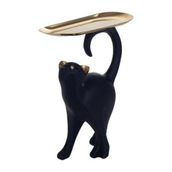 Signes Grimalt  By Sigris - Gato con Bandeja  Figuras | Animales Negro - 28x10x23 cm