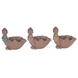 Signes Grimalt  By Sigris - Figura Buda Portavela Pack 3 Unidades Figuras | Budas Marrón - 13x9x15 cm