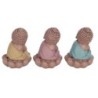 Signes Grimalt  By Sigris - Figura Buda Meditando Pack 3 Unidades Figuras | Budas Marrón - 12x9x9 cm