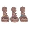 Signes Grimalt  By Sigris - Figura Buda Portavelas Pack 3 Unidades Figuras | Budas Marrón - 11x7x13 cm