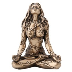 ORIGEN Home Decor - Figura Diosa Gaia-madre  Figuras | Bronce Dorado - 6x3x5 cm