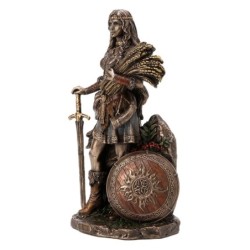 ORIGEN Home Decor - Figura Diosa Lady Sif Nord  Figuras | Bronce Dorado - 21x9x12 cm