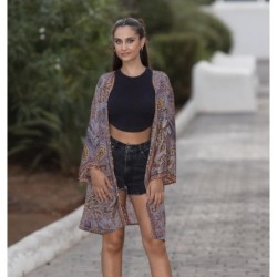 Isla Bonita By Sigris - Mujer Kimono | Con tela transpirable ideal para la playa y el atardecer - 100% de poliéster