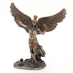 ORIGEN Home Decor - Figura Diosa Isis Egipcia  Figuras | Bronce Dorado - 26x10x28 cm