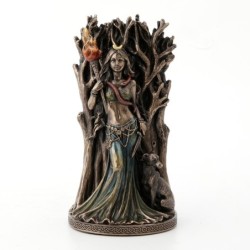 ORIGEN Home Decor - Figura Diosa Griega Hecate  Figuras | Bronce Dorado - 20x8x11 cm