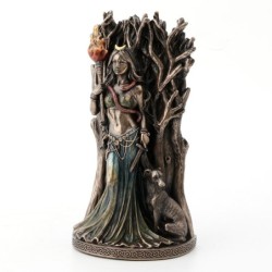 ORIGEN Home Decor - Figura Diosa Griega Hecate  Figuras | Bronce Dorado - 20x8x11 cm