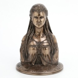 ORIGEN Home Decor - Figura Diosa Danu Celta  Figuras | Bronce Plateado - 18x13x13 cm