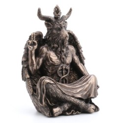 ORIGEN Home Decor - Figura Dios Baphomet  Figuras | Bronce Plateado - 13x7x8 cm