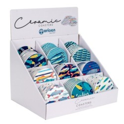 ORIGEN Home Decor - Posavaos peces expositor Pack 72 Unidades Cocina | Posavasos Multicolor - 0x11x11 cm