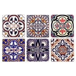 ORIGEN Home Decor - Magnéticos Sicilia Pack 6 Unidades Regalo | Magneticos Multicolor - 0x6x6 cm